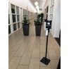 Floor stand for hand sanitazer incl. sign - White